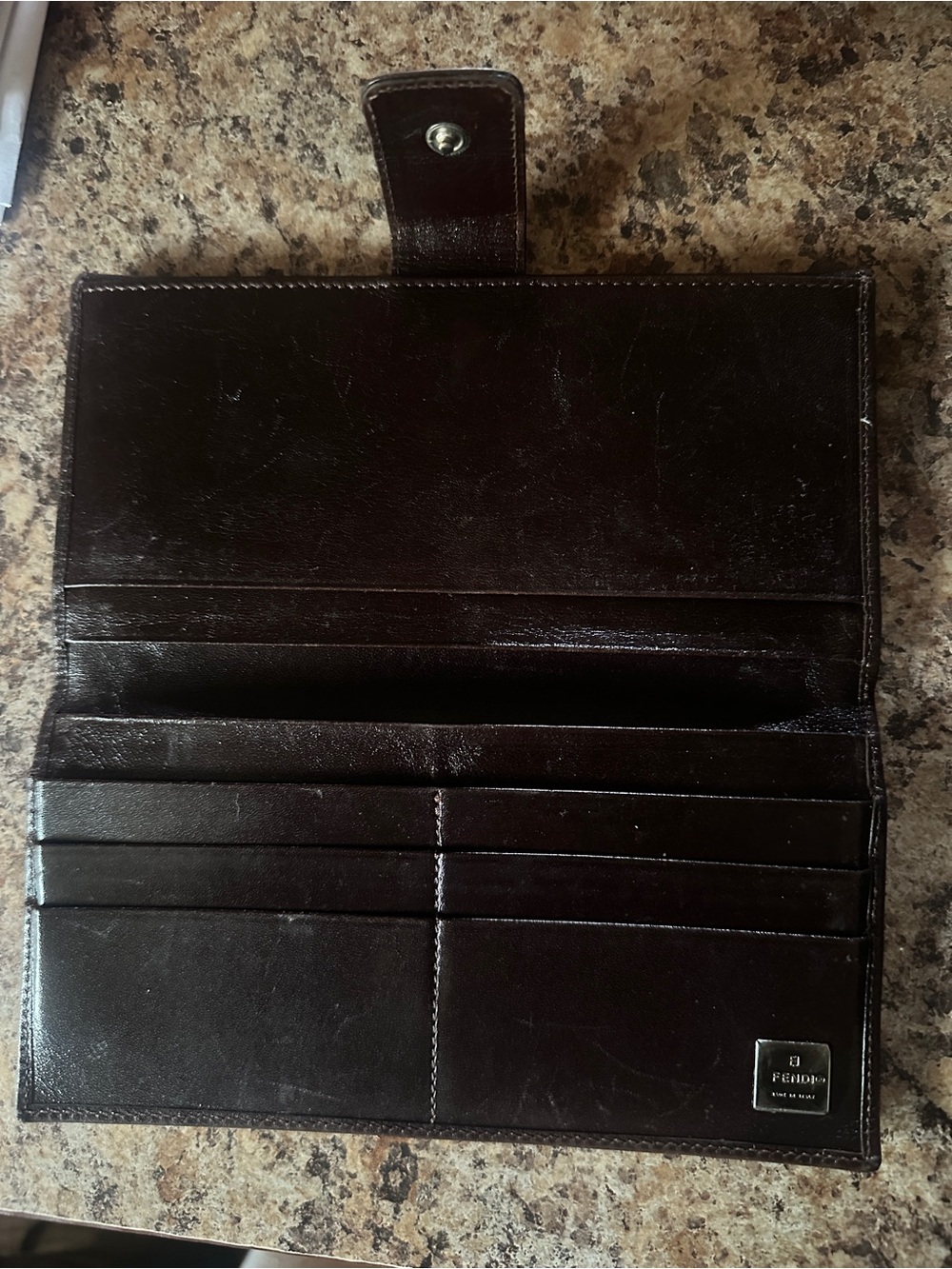 Fendi Brown and Dark Brown FF Monogram Folded Wallet - Picture 4 of 7